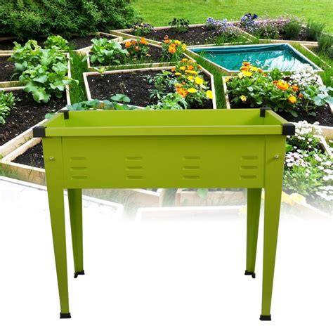 green metal planter box|lime green outdoor plant pots.